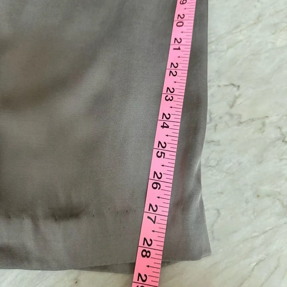Talbots vintage satin silk blend straight leg lined pants gray size 4P